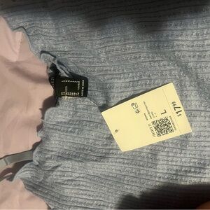 Light Blue Ribbed Bodysuit